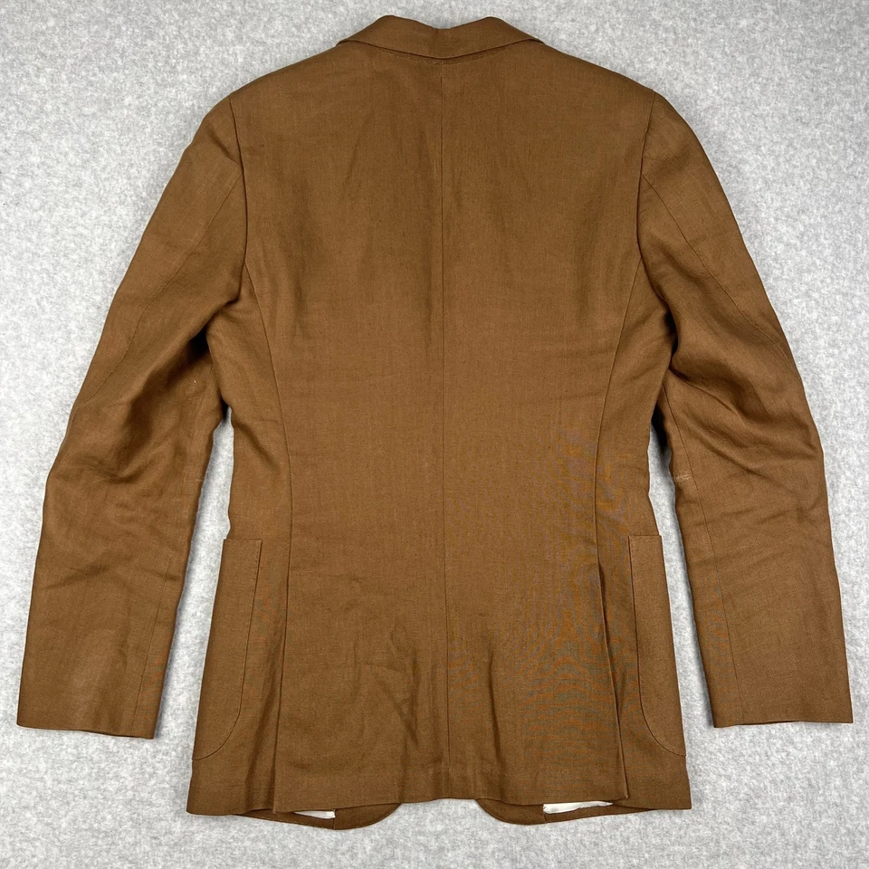 Blazer Abrigo Deportivo Suitsupply Havana HL 100% Lino 36R Marrón Puños de Cirujano LEER Foto 2 de 4
