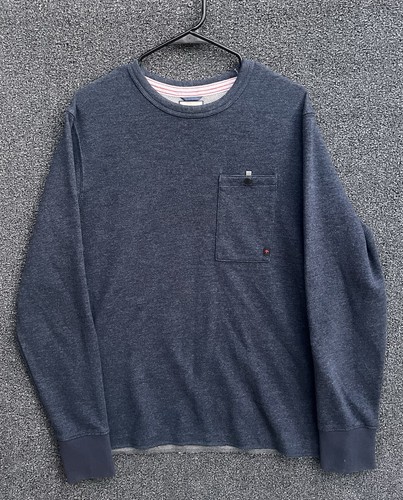 Relwen anthrazitgrau Micro Waffel Crew Thermo Sweatshirt Rundhalsausschnitt Größe Large