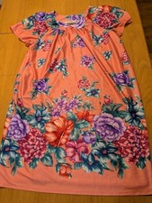 Anthony Richards Bright Coral Floral Nightgown House Dress MooMoo Size 1X