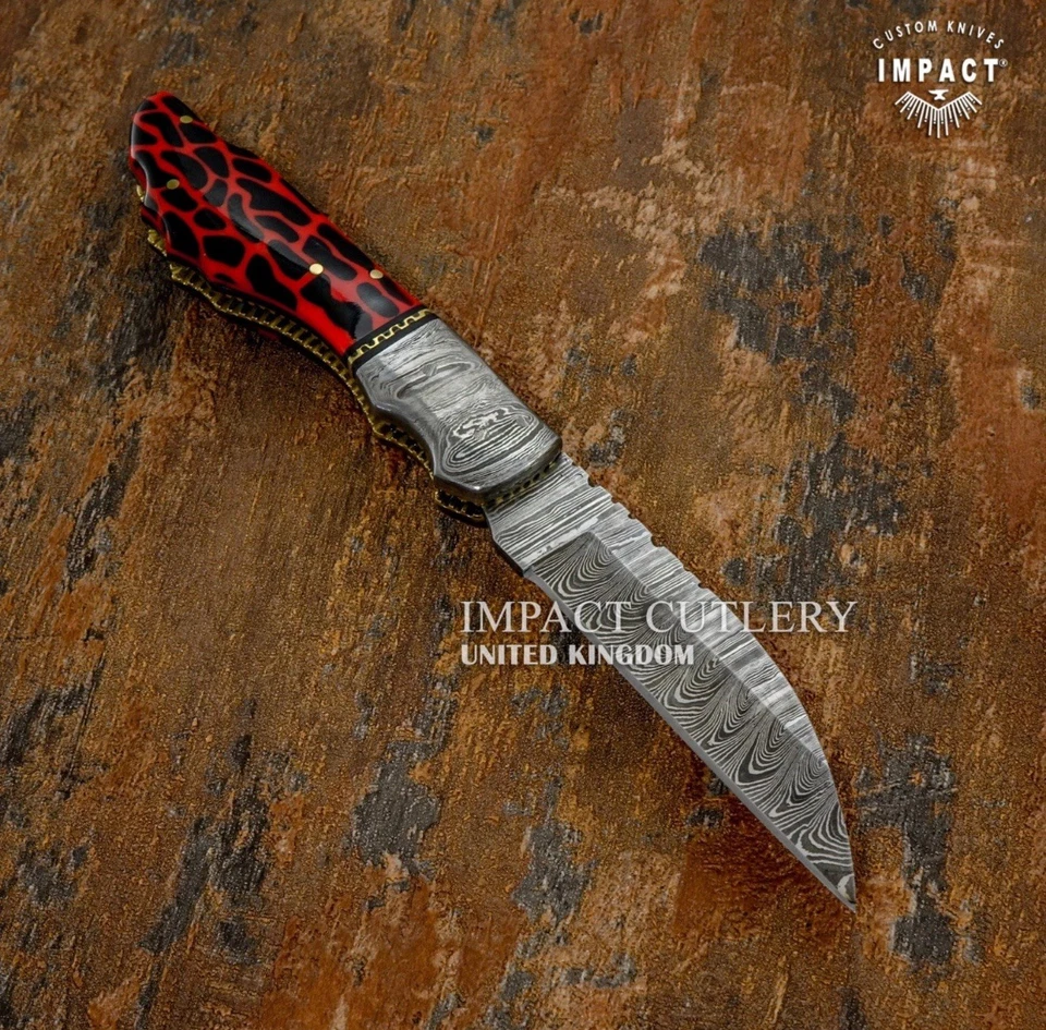 Model # 5340 By Impact Cutlery Handmade Damascus Folding Pocket Knife - Image 2 of 4