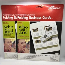 2 Ampad Folding Business Cards - Personalize Your Own #30120 Total Of 96 Cards