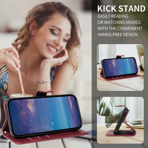 For Samsung Galaxy S22 S23 S24 Ultra Flip Wallet Phone Cover PU Leather Case New - Picture 7 of 18