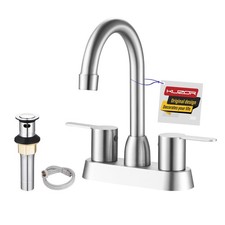 Centerset Bathroom Faucet 4 inch 3 Hole, Brushed Nickel Finish with 304 Stain...