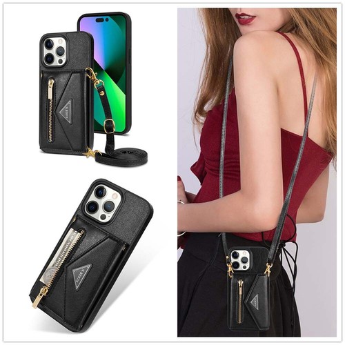 Women Crossbody Strap Wallet Case Fr iPhone 15 14 13 12 Pro Max XR Leather Cover - Picture 25 of 84