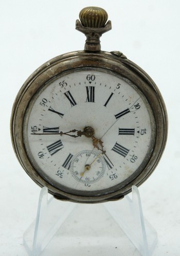 VINGATE SILVER 0.800 SWISS POCKET WATCH CYLINDER 10 RUBIS NICE WORKING - Bild 5 von 7