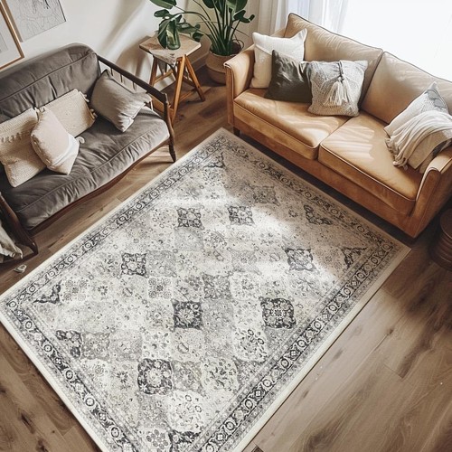 Jinchan 4x6 Non Slip Thin Washable Area Rug - Imagen 1 de 6