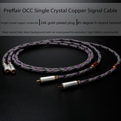 Pair HiFi Audio OCC RCA Cable Signature S3-1 Singled Ended Interconnect Wire