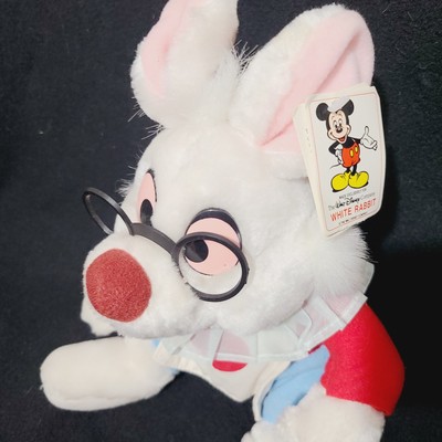 Disney White Rabbit Plush Toy Alice In Wonderland Disneyland Vintage NWT