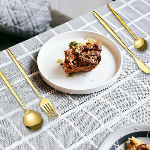 Juegos de cubiertos de acero inoxidable vajilla comedor cocina tenedor cucharas kit pulido - Imagen 4 de 49