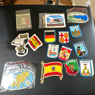 Lot Vintage Travel Souvenir Sticker/Decals mostly foreign countries