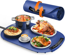 Warming Mat for Food - Roll up Silicone Electric Warming Tray Full Surface Even