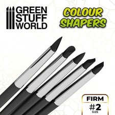 Green Stuff World 1024 Shapers Brushes SIZE 2 - BLACK FIRM Silicone Brushes