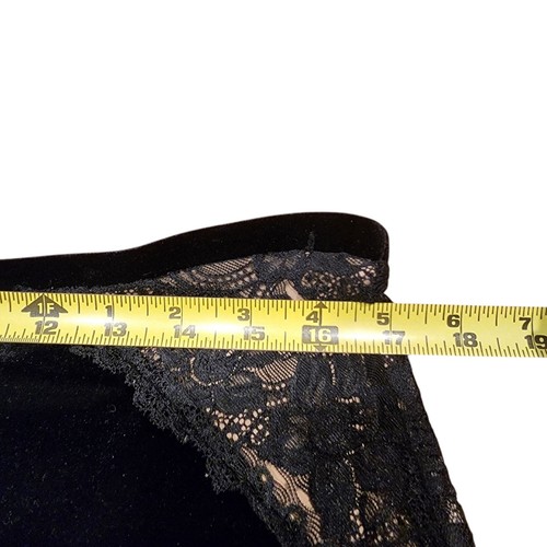 Falda Y2K L Negra Terciopelo Encaje Caprichoso Gótico Grunge Bruja Oscura Academia Coqueta - Imagen 9 de 10