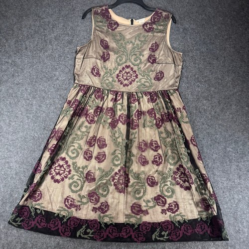 Sundance Lucky In Love Boho Blumen bestickt Netz Kleid Größe 12 Hochzeit - Bild 1 von 7