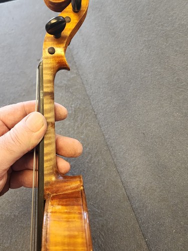 Violín antiguo/de colección para diestros 4 cuerdas 3/4 con estuche rígido y arco - Imagen 9 de 24