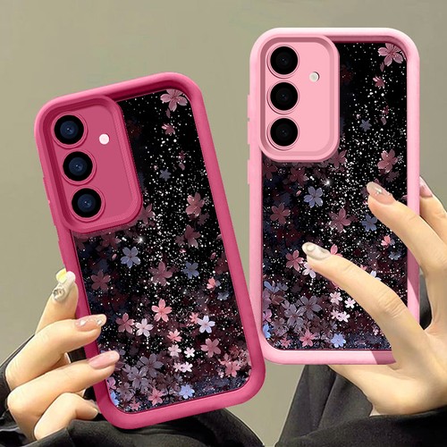 Hülle für Samsung S25 S24 S23 Ultra S22 S21 A56 A36 A55 Glitter Blume TPU Case - Bild 7 von 20