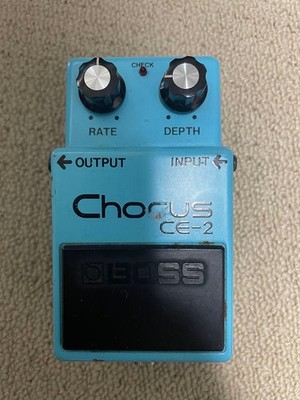 BOSS CE-2 Chorus Guitar Effects Pedal Used JAPAN Silver Screw