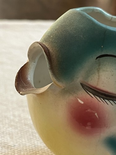 Vintage Ceramic Rare Norcrest Lefton Kissing Fish Creamer Sugar Kitschy MCM READ - Picture 9 of 11