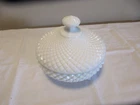 Vintage Westmoreland Milk Glass Hobnail/Diamond Pattern Candy Dish | Mid-Century