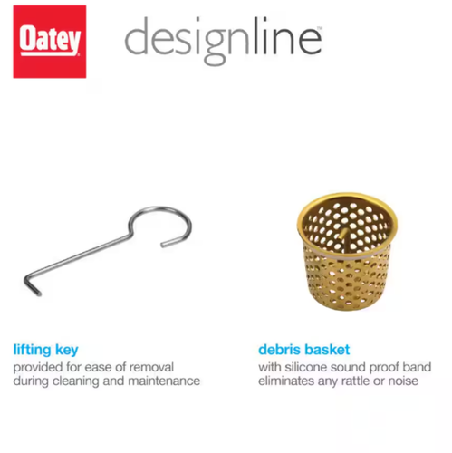 Oatey Designline 4"x4" Edelstahl Quadratisch Duschablauf Abdeckung in Gebürstetem Gold - Bild 11 von 11