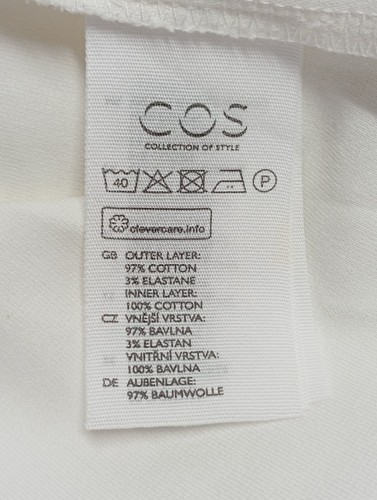 COS Blusa a tunica Donna Camicetta a blusa Taglia IT 44 bianco stile casual - Foto 5 di 5