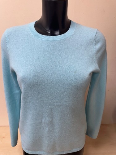 Ladies LANDS END light blue cashmere jumper size XS CG L50