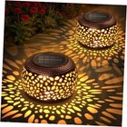 Solar Lanterns Outdoor Waterproof: Hollow Out Retro Metal Solar 2 Pack Copper