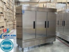 New 83" Commercial Freezer All Stainless Steel 3 Door Solid Reach In NSF ETL