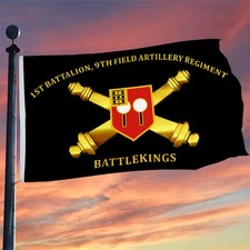 1st Battalion, 9th Field Artillery Regiment Battlekings Flag 3x5Feet Man Cave