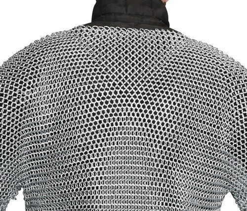 Medieval Chainmail Shirt 10 mm Aluminium Full Sleeve Chainmail LARP Shirt (XL) - Picture 5 of 10