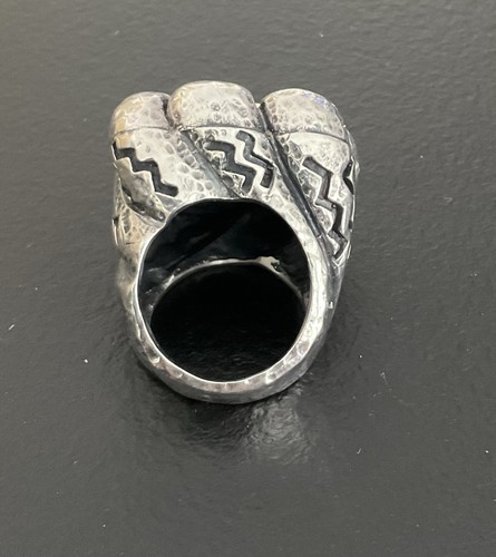 FINE DIAN MALOUF STERLING SILVER/14K BIG BOLD PUFFY RING! SIZE 8 - Picture 4 of 15