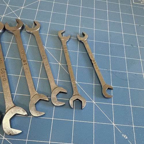 MAC TOOLS 8 pc ANGLE OPEN END WRENCH SET 3/8 7/16 1/2 9/16 5/8 11/16 13/16 - Foto 7 di 7