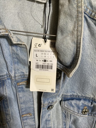 Pantalones cortos y top vaqueros de una pieza de Zara. Jeans Mameluco Jersey Mangas Largas Talla L - Imagen 12 de 14