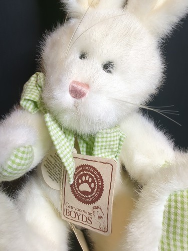 NWT Boyd’s Bears Plush Bunny Rabbit White KEY LIME THUMPSTER - Picture 2 of 13