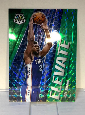 2020-21 Panini Mosaic - Elevate Joel Embiid #20 Green Mosaic Prizm