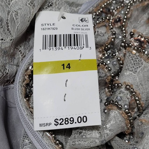 Terani Pink and Silver Beaded Mini Cocktail Dress Size 14 New with Tags - Picture 4 of 8