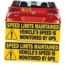 2-Pack  Vehicle Speed is Monitored by GPS  Speed Limits 2 Pack Black-sticker