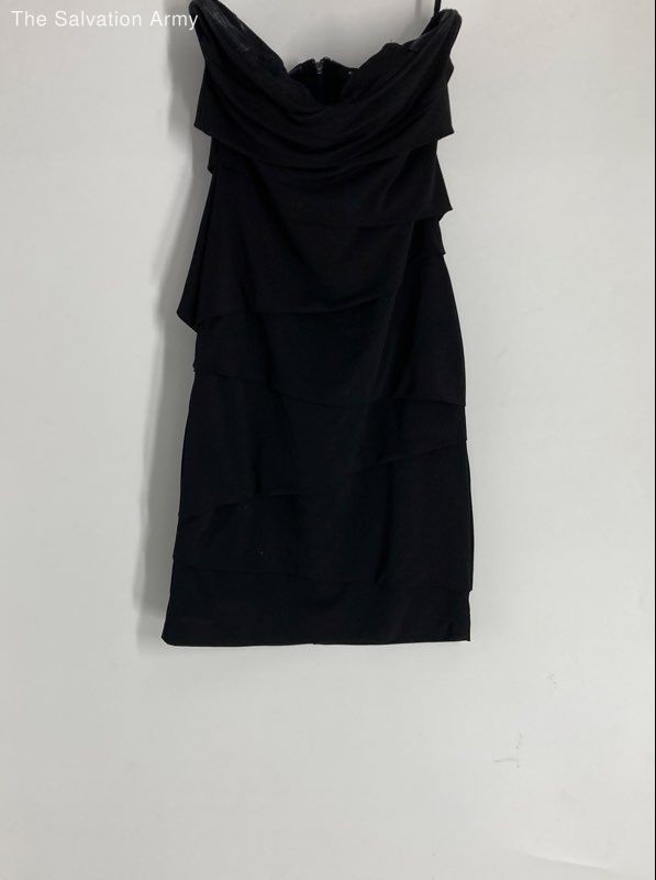 White House Black Market Womens Black Strapless Layered Sheath Dress Size 4