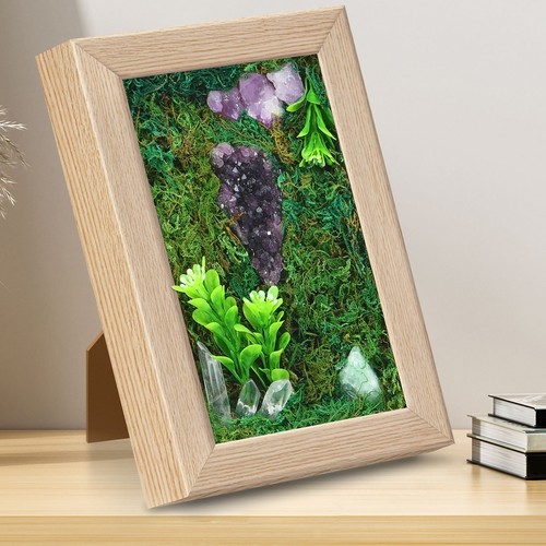 5x7 Picture Frame Wood Picture Frame with Amethyst Cluster Decor Creative stCCY - Picture 9 of 11