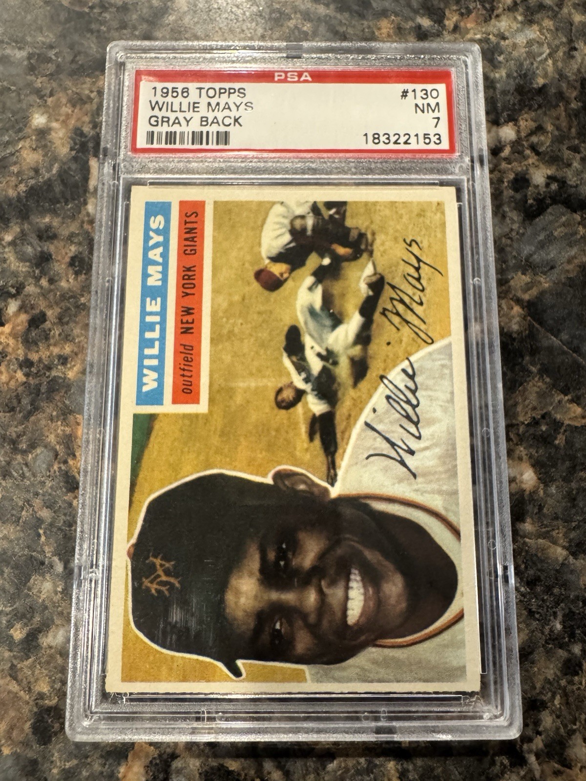 1956 Topps Grey Back Willie Mays #130 PSA 7