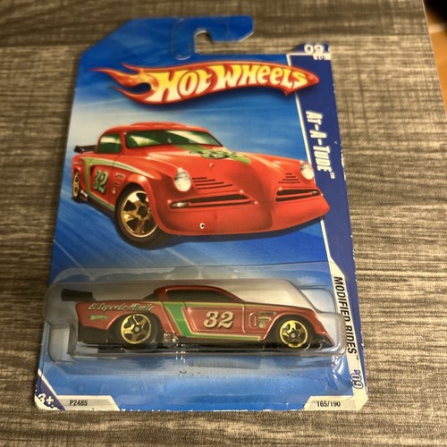 2009 Hot Wheels #165 Modified Rides 9/10 AT-A-TUDE Red Variation w/Gold 5 Spokes