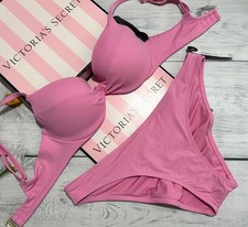 Victoria's Secret Swim Twist Removable Push-Up Brazilian Cheeky Set Pink Sugar