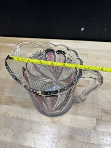 Antique 1890-1900 EAPG by US GLASS Pressed Glass Ruby/Gold Stained Pitcher RARE - Picture 7 of 10