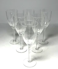 Baccarat France Set of Six Dom Pérignon Flutes Crystal Clear Elegant