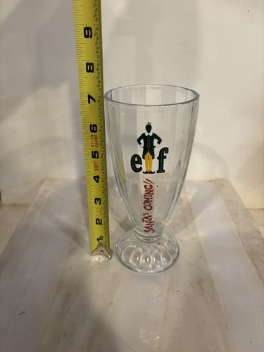 Vtg Elf Movie Buddy's Christmas Glass 7” Sundae Milkshake Beer “Santa’s Coming” - Picture 10 of 15