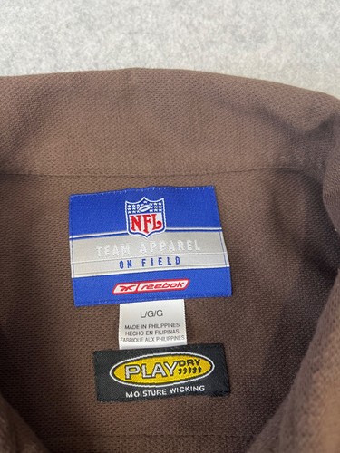 Vintage Cleveland Browns Shirt Mens L Brown Short Sleeve Button Up Reebok - Picture 3 of 8