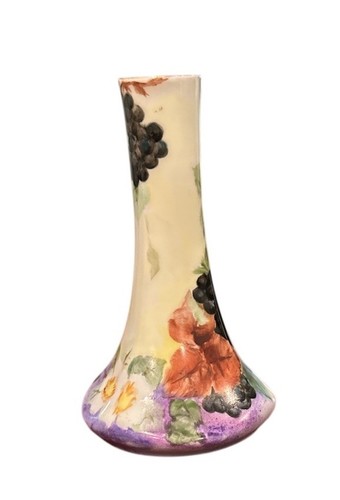 Antique Austrian Porcelain Hand Painted Bud Vase 5.5" Pirkenhammer, Bohemia - Picture 2 of 6