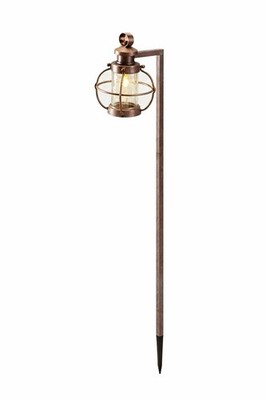 Kichler 28131 28.5  Landscape Path Light Lantern Olde Brick Bronze Crackle Glass
