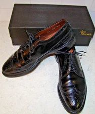 Allen Edmonds MacNeil Mens 10 E Black Wingtip Derby Shoes in Box