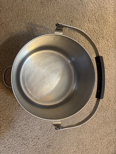 Hervidor de agua vintage anterior a 1968 REVERE WARE 8qt Stock Olla Bloqueo Fianza Mango con Tapa Leer - Imagen 4 de 9